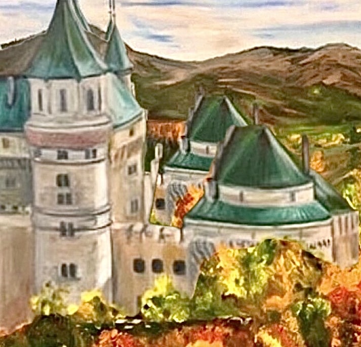 Detail of the painting Slovak Castle by Marina Stognieva